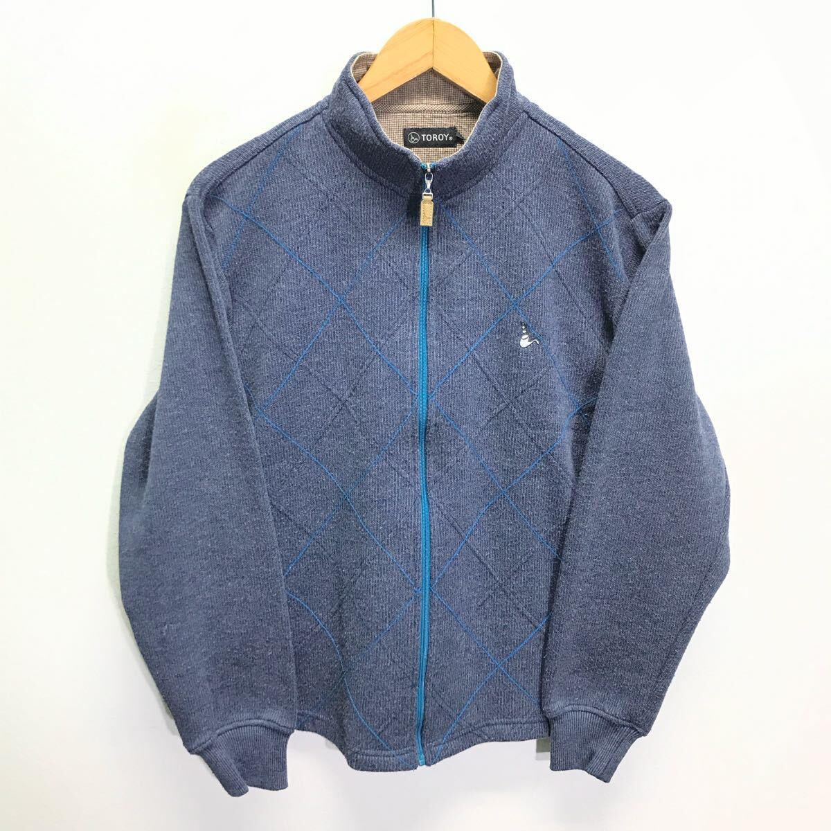 ミドルエイジにオススメ◎【TOROY】トロイ フリースジャケット フルジップ ブルゾン スポーティー ゴルフ 大人 ネイビー M /Y27921ii拍卖