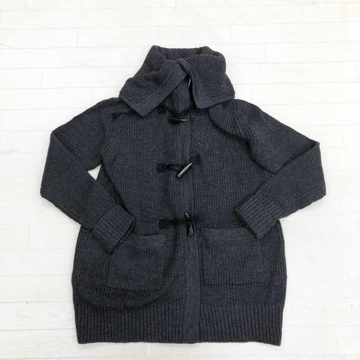 1714〓 23区 ニットカーディガン レディース サイズ40 ブラックグレー トップス 上着 前開きニットセーター カジュアル拍卖