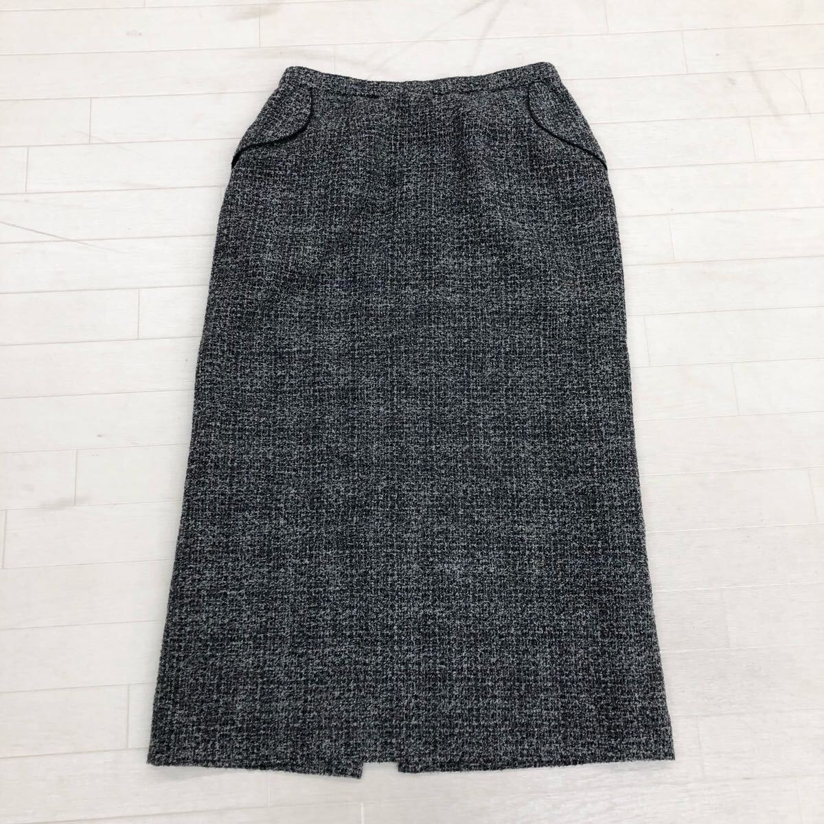 1715〓 Leilian レリアン 台形スカート レディース サイズ13+ グレー ボトムス ロングスカート 膝下丈 足首丈拍卖