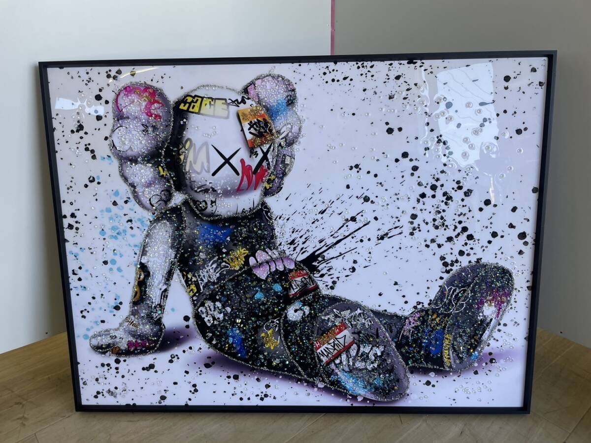 水晶絵 KAWS カウズ コンパニオン アートパネル クリスタル 立体 絵画 パネルアート インテリアアート 絵 壁掛け ウォール拍卖