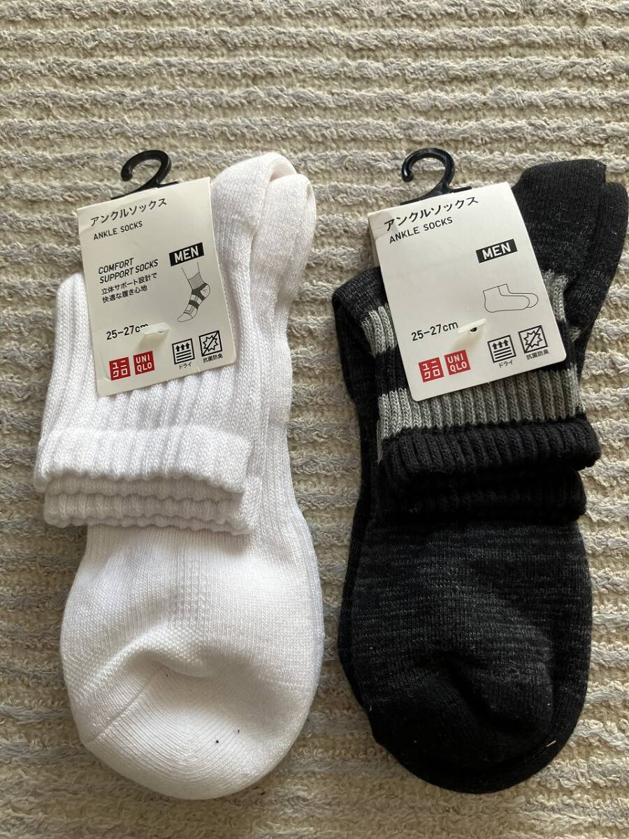 【クリックポスト発送】ユニクロ★25~27cm アンクルソックス 靴下★未使用品拍卖