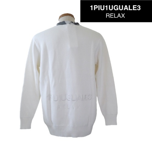 【SALE】1PIU1UGUALE3 RELAX ウノピゥウノウグァーレトレ リラックス ロゴニット Lサイズ 019-生成り系拍卖