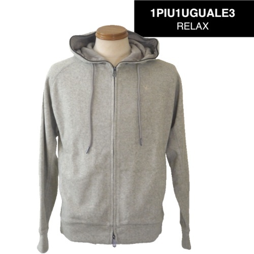 【SALE】1PIU1UGUALE3 RELAX ウノピゥウノウグァーレトレ リラックス ワンポイントパーカー Mサイズ 087-ベージュ系拍卖