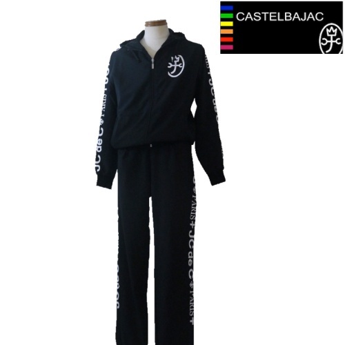 【SALE】カステルバジャック/CASTELBAJAC サイドロゴ・ポリ上下セット 50/LLサイズ 127-黒系拍卖