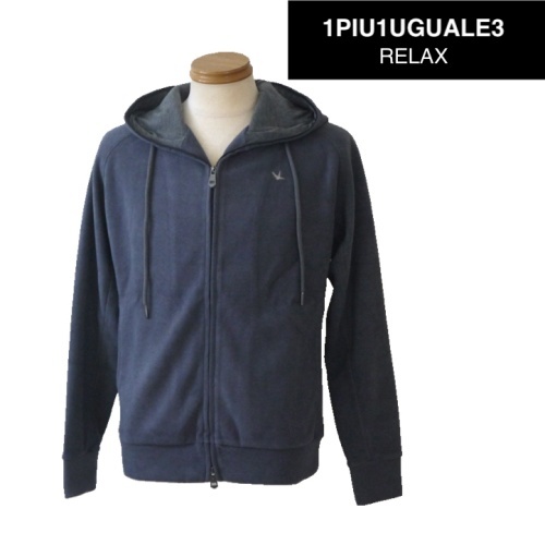 【SALE】1PIU1UGUALE3 RELAX ウノピゥウノウグァーレトレ リラックス ワンポイントパーカー XLサイズ 087-グレー系拍卖