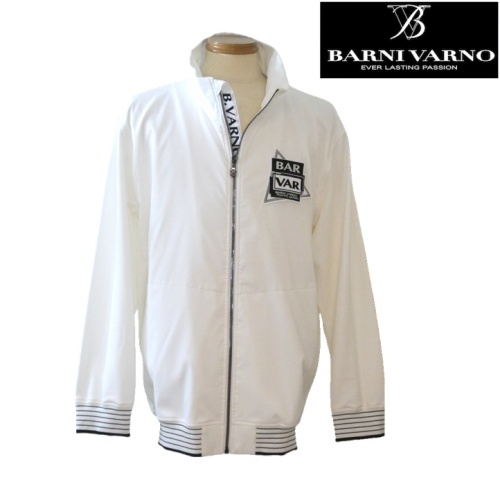 【SALE】バーニヴァーノ/BARNIVARNO 異素材切り替えブルゾン 134-白 LLサイズ拍卖