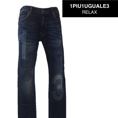 【SALE】1PIU1UGUALE3 RELAX ウノピゥウノウグァーレトレ リラックス デニムパンツ Lサイズ 092-インディゴ系拍卖