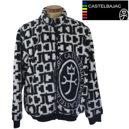 【秋冬SALE】カステルバジャック/CASTELBAJAC 秋冬物 ボアブルゾン 113-白×黒系 50/LLサイズ拍卖