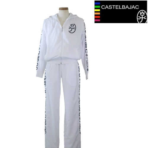 【SALE】カステルバジャック/CASTELBAJAC サイドロゴ・ポリ上下セット 48/Lサイズ 127-白系拍卖