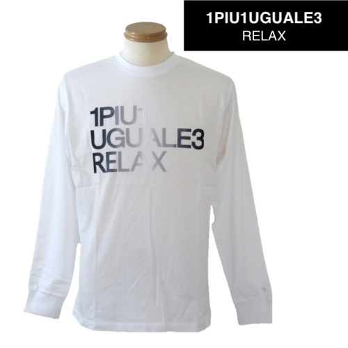 【SALE】1PIU1UGUALE3 RELAX ウノピゥウノウグァーレトレ リラックス 胸ロゴロングTシャツ XXLサイズ 071-白系拍卖