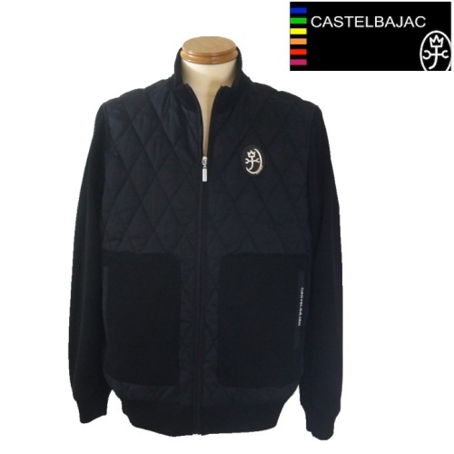 【秋冬SALE】カステルバジャック/CASTELBAJAC 秋冬物 キルト中綿ブルゾン 120-黒系 50/LLサイズ拍卖