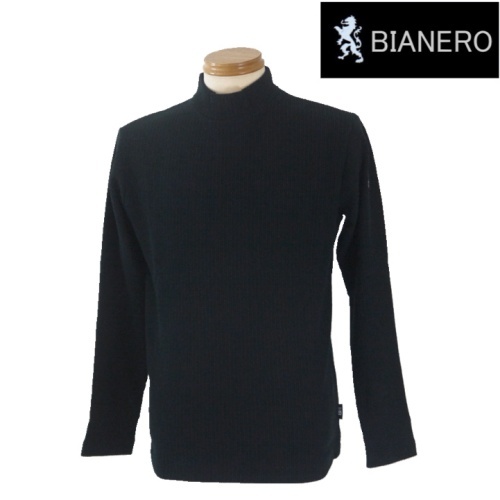 【秋冬SALE】ビアネロ/BIANERO 秋冬物 ハイネックカットソー 50/LLサイズ 黒系拍卖