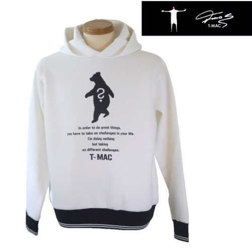 【秋SALE】ティーマック/T-MAC ベアーロゴパーカー 46/L 101-オフホワイト系拍卖