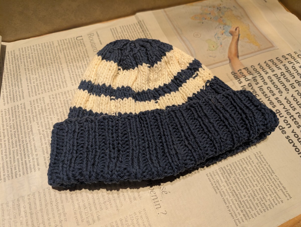 【ニット帽 レディース noro】 手編み 帽子 ローゲージ古着 春ニット拍卖