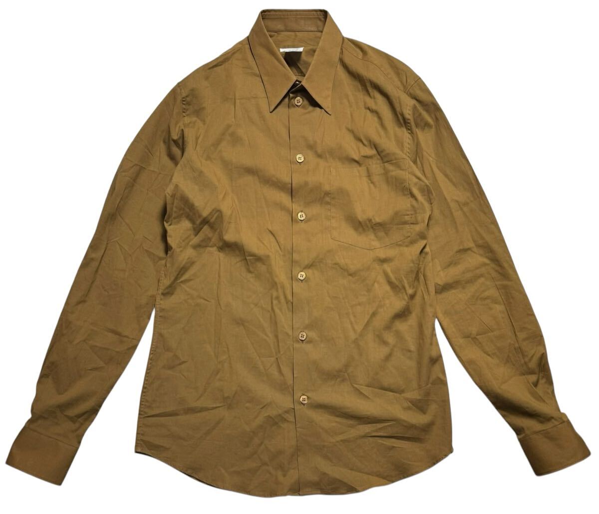 本人期 HELMUT LANG ヘルムートラング コットン 長袖シャツ ブラウン 39拍卖