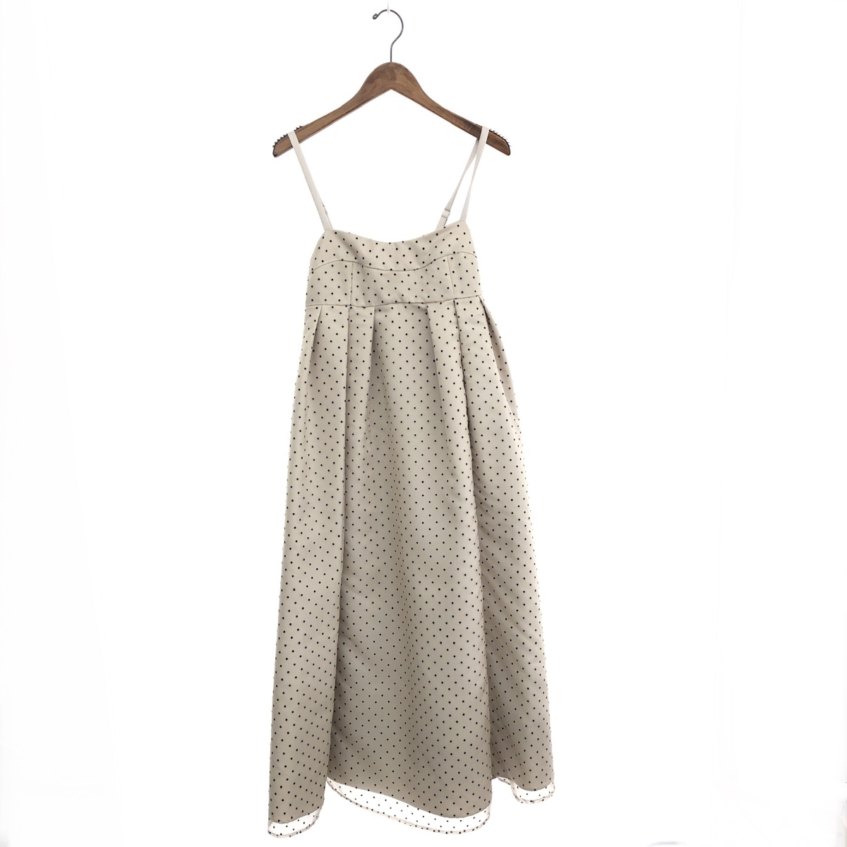 ◆TSURU by MARIKO OIKAWA ツルバイマリコオイカワ キャミワンピース ◆ ベージュ ポリエステル レディース ドット柄 定価58300拍卖
