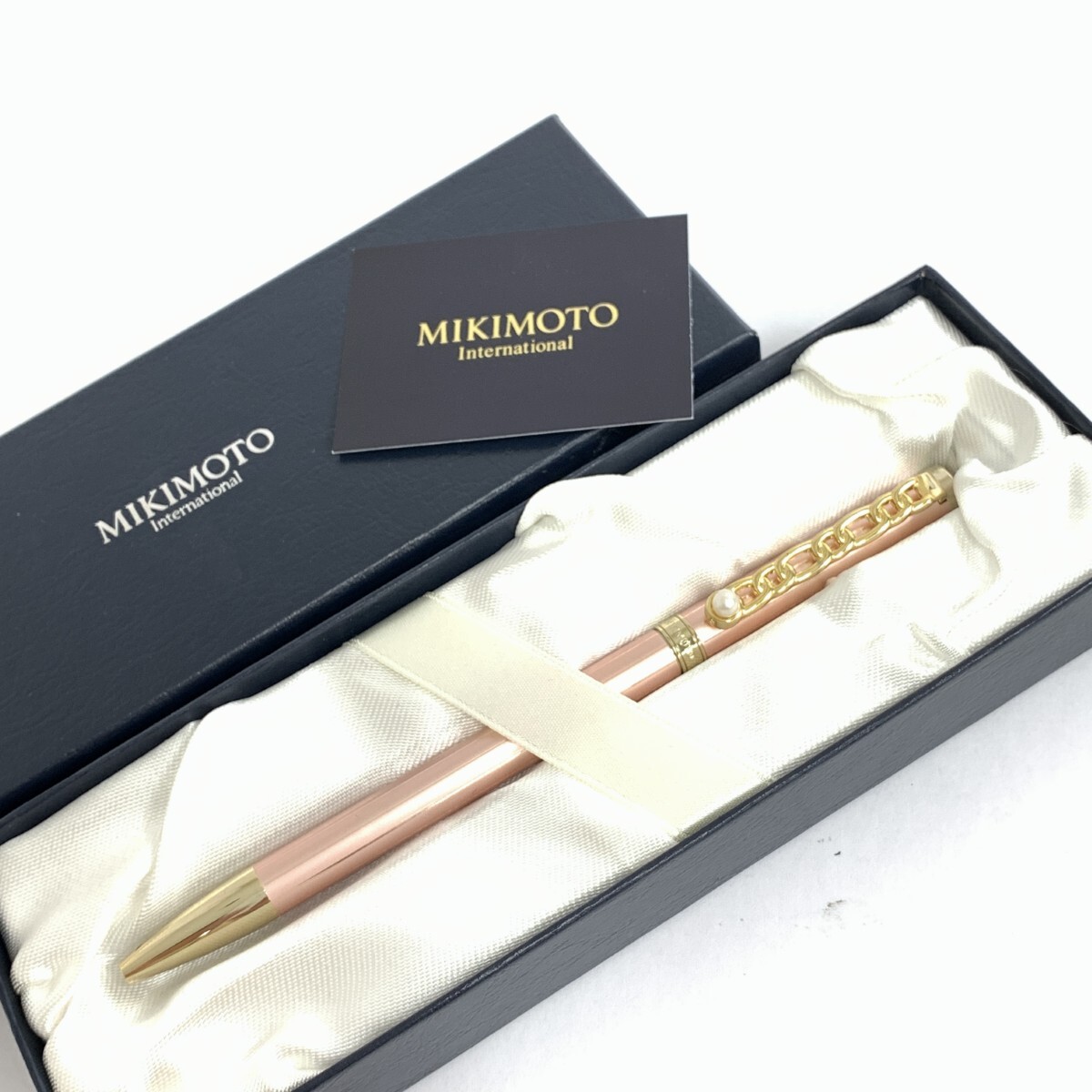 美品◆MIKIMOTO ミキモト ボールペン ◆箱付 ピンク 文具 PEN拍卖