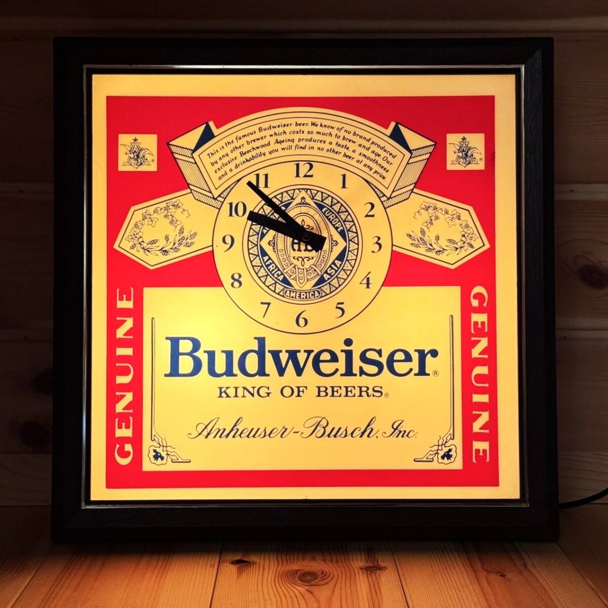 Budweiser バドワイザー ビンテージ 時計 壁掛け時計 ライト ランプ ビール ヴィンテージ拍卖