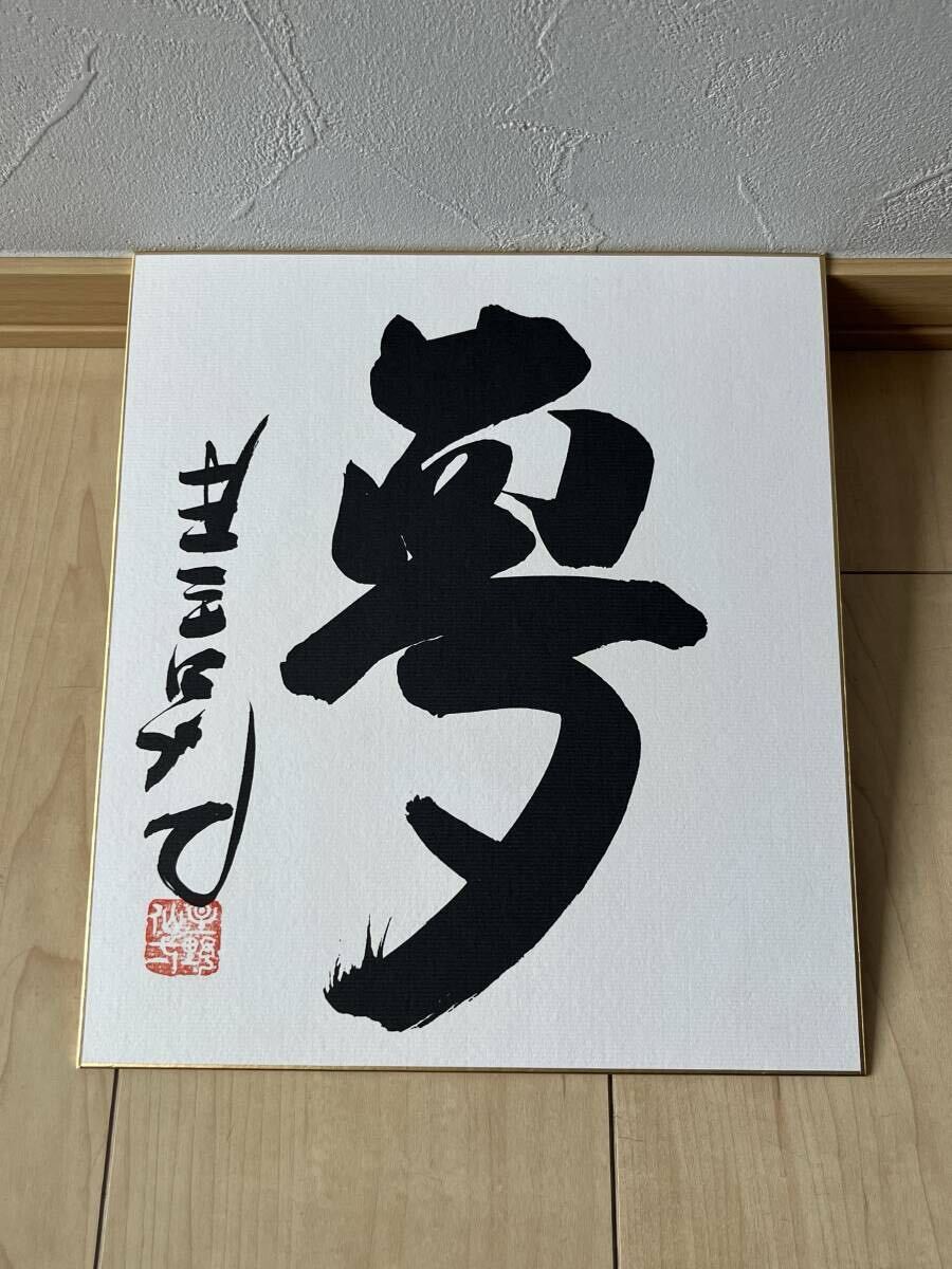 ◆ 夢 ◆ 【 星野仙一 】毛筆による直書き 直筆サイン 楽天イーグルス ◇落款印入り 直筆サイン色紙 阪神タイガース 中日ドラゴンズ拍卖