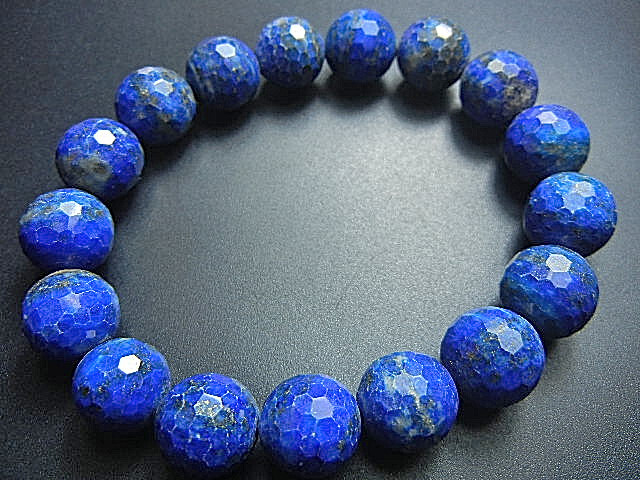 天然高級青金石JFV3380 ラピスラズリ 超極上級美品 12mm多面カット 超美 お勧め拍卖