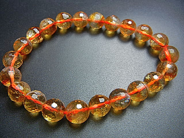 高級天然水晶JFV3417 シトリンクオーツ 超極上級 透明美品 8.5mm多面カット 超美 お勧め拍卖