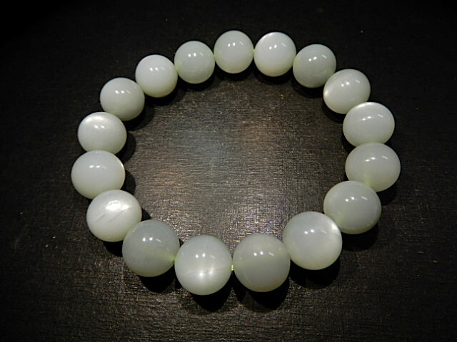 高級天然貴石BD6427 グリーンムーンストーン 最上級美品12mm全粒大光,超勧め拍卖