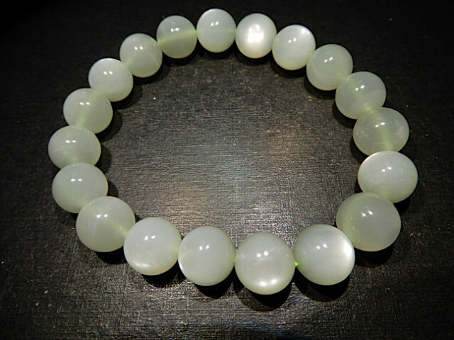 高級天然貴石BD6429 グリーンムーンストーン 最上級美品10.5mm全粒大光,超勧め拍卖