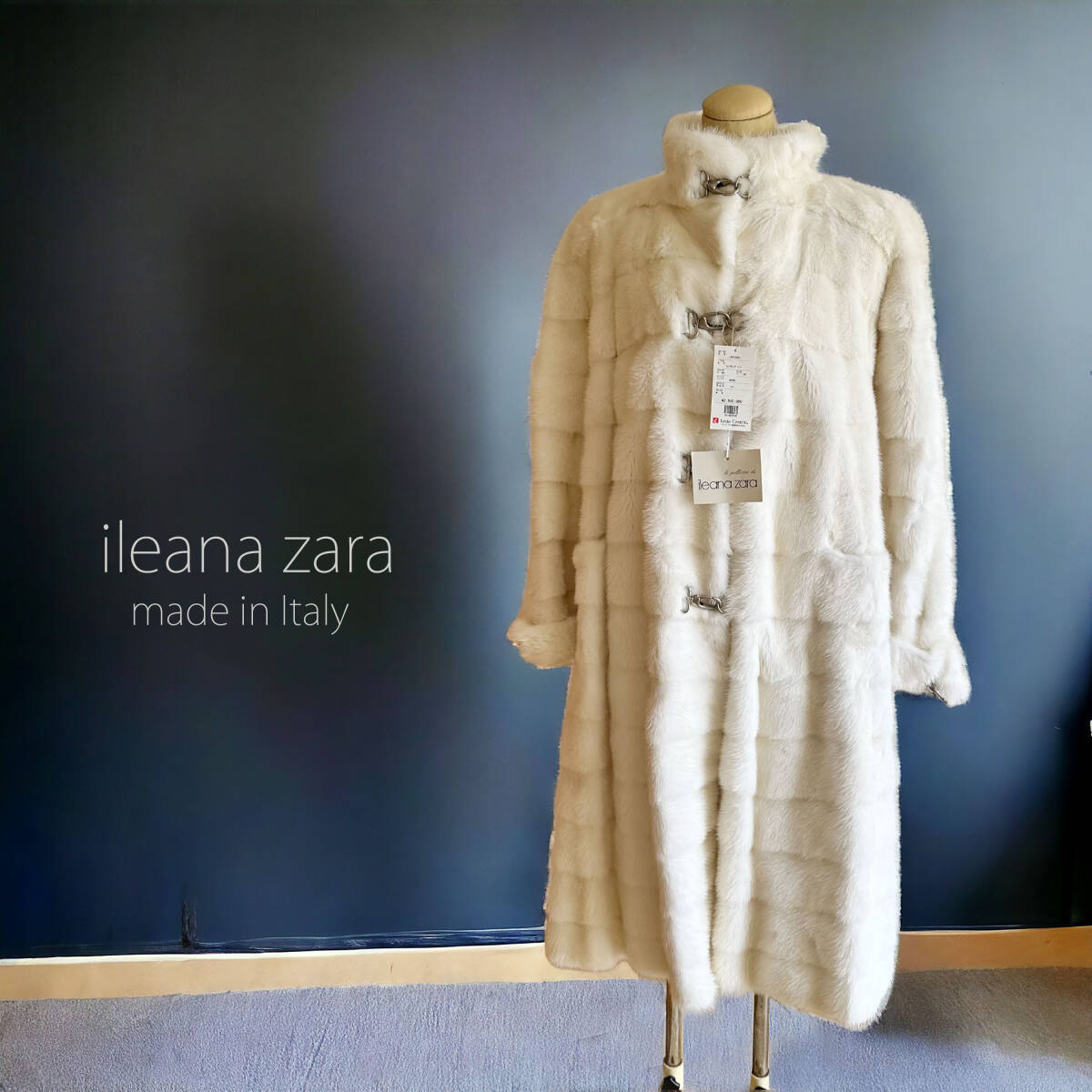 T503 未使用 定価250万 ileana zara 毛皮 ホワイト ミンク ロングコート 40 レディース アウター イタリア製拍卖
