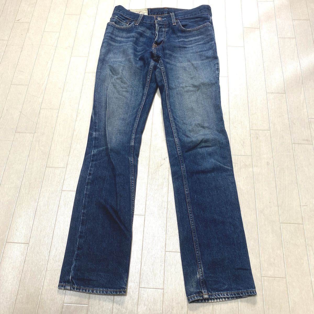 4119☆ HOLLISTER ホリスターボトムス デニム ジーンズ ジーパン メンズ 30 ネイビー フライフロント拍卖
