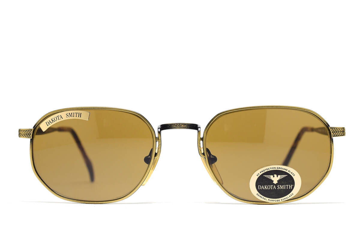 デッドストック DAKOTA SMITH 1034 KANSAS 50-20 強化ガラスレンズ サングラス 彫金模様 ヴィンテージ アンティークゴールド 拍卖