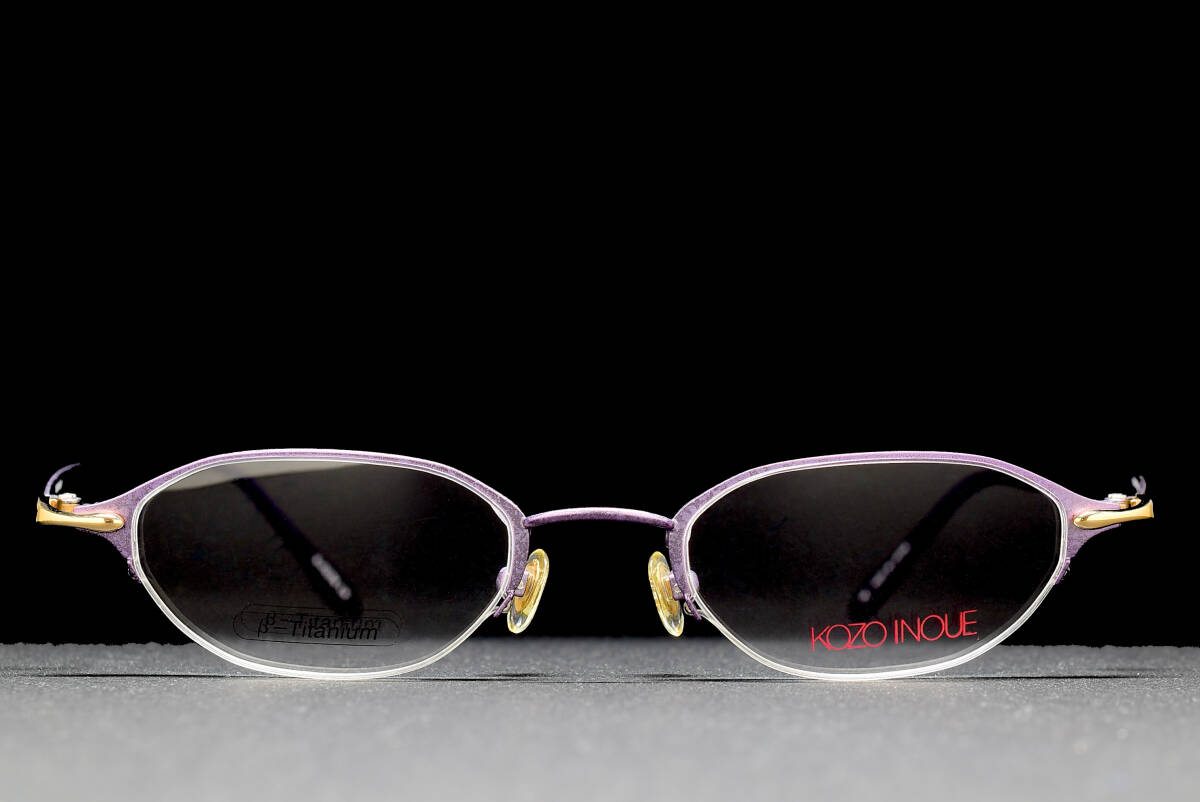 デッドストック KOZO INOUE K-007R LV 45-20 チタン製 ハーフリム メガネ サングラス フレーム 日本製 ヴィンテージ拍卖