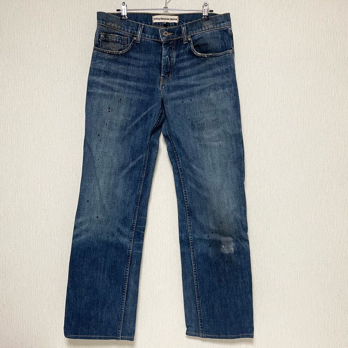 即決☆JUICY COUTURE jeans ジューシークチュール デニム パンツ ジーンズ インディゴ ダメージ加工 32 L メンズ拍卖