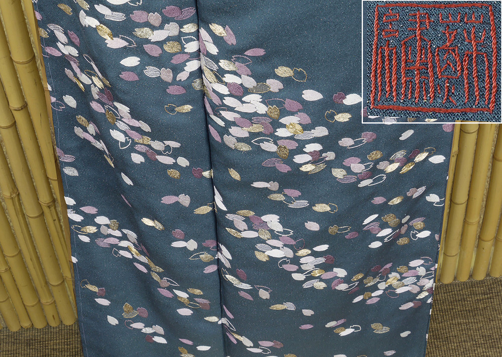 【京かんざし】505【蘇州刺繍】特選訪問着 総刺繍 桜花弁「さが美扱い」躾糸付未着用身丈159.5 cm裄丈65 cm★即決送料無料! 拍卖