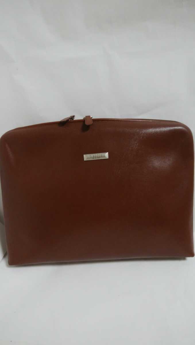 再下げ!未使用!ビジネスバッグ イタリア製SIMBOLOのバッグ セカンドバッグ レザー 底まで開閉、出入楽、容量大 約34×25×マチ6拍卖