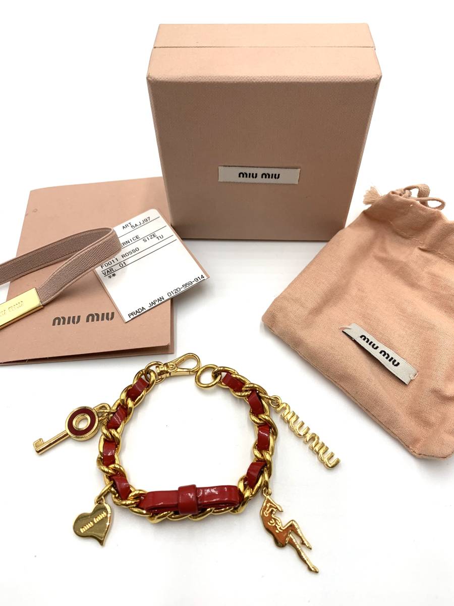 miu miu ミュウミュウ レザーチャームブレス拍卖