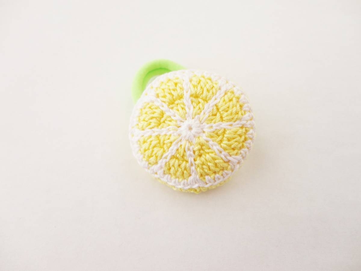 爽やかな☆.。.:*・レモンのヘアゴム*ブレスレット*レース編み*ハンドメイド*a432∴再販∴拍卖