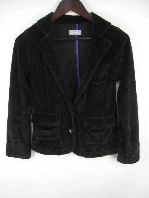 ヘザー Heather ジャケット ベロア コットン M 黒 レディース E188拍卖