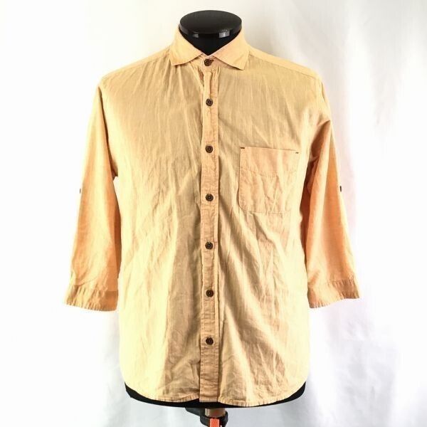 TOP SIDER トップサイダー 七分袖/カジュアルシャツ メンズM オレンジベージュ 管理NO. 6-00拍卖