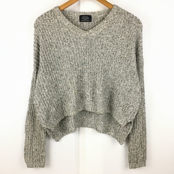 GREEN LABEL RERAXING/ユナイテッドアローズ Vネックセーター サイズF? グレー 管NO.A19-21拍卖