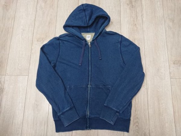 GAP ギャップ インディゴ染め スウェットパーカー size S 藍染スエットパーカー 状態良美品拍卖