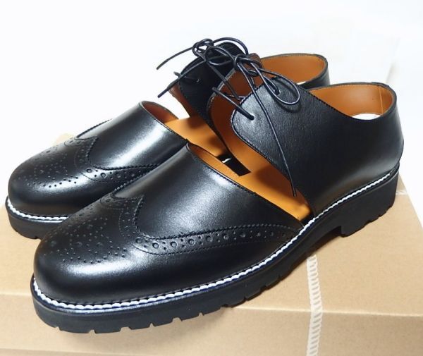 Tomo&Co TMTK-S-0033 ウィングチップ レザー サンダル シューズ US9/27cm Vibramソール拍卖