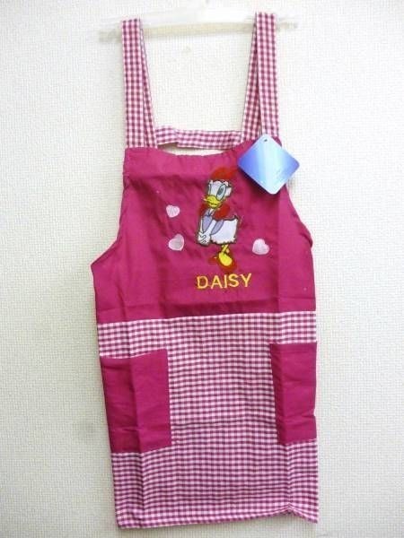 訳有特価 ●デイジー エプロン 110cm チェック ディズニー 刺繍拍卖