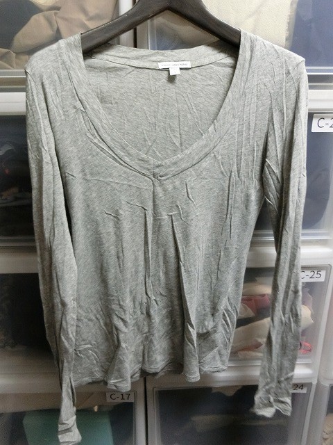 STANDARD JAMES PERSE ロンT Vネック 1 グレー #WHM3931 ジェームス パース TOMORROWLAND トゥモローランド拍卖