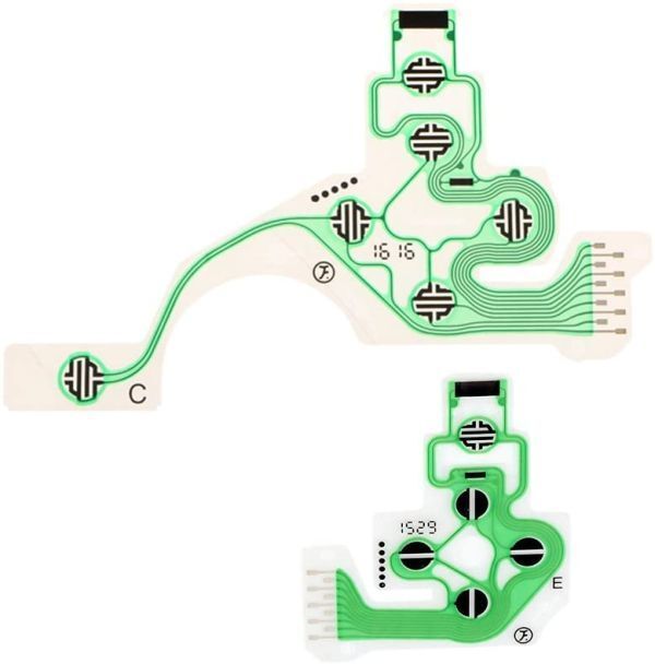 PS4 コントローラ (DUALSHOCK 4)用 2部品(1セット) JDS030 導電性 フィルム キーパッド 修理 交換部品 G126拍卖