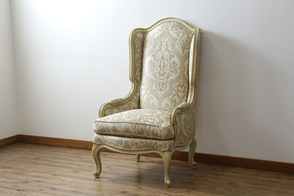 R-066511 中古 美品 レアモデル DREXEL HERITAGE(ドレクセルヘリテイジ) アップホルスタリー 猫脚ラウンジチェア(一人掛けソファ,アーム)拍卖