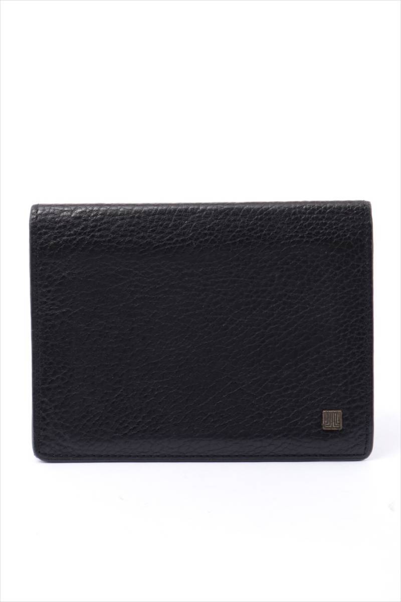 $ 美品 $ レア!■ LANVIN ■ ランバン ■ ロゴプレート レザー製・ 2つ折り パスケース 定期入れ ■ 黒 ブラック系 ■ 送料無料!!拍卖