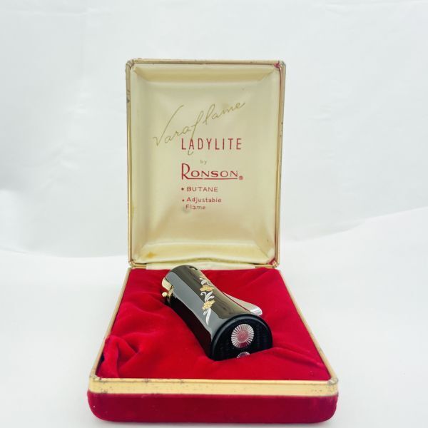 【絶品】豪華な装飾で凄く綺麗なRONSON/ロンソン LADY LITE ヴァラフレーム ガスライター ケース付き 着火確認済み MR302拍卖