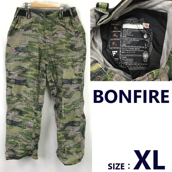 BONFIRE/ボンファイア★スノーボードウェア/パンツ【メンズXL/股下79cm/green/緑系】迷彩柄/ズボン/Pants/Trouser◆sBH971拍卖
