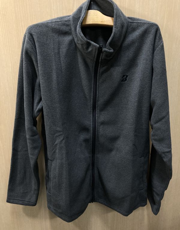 ☆【新品】ブリヂストンゴルフ メンズロゴ刺繍 フリースフルジップジャケット ZGMF4B グレー LL拍卖
