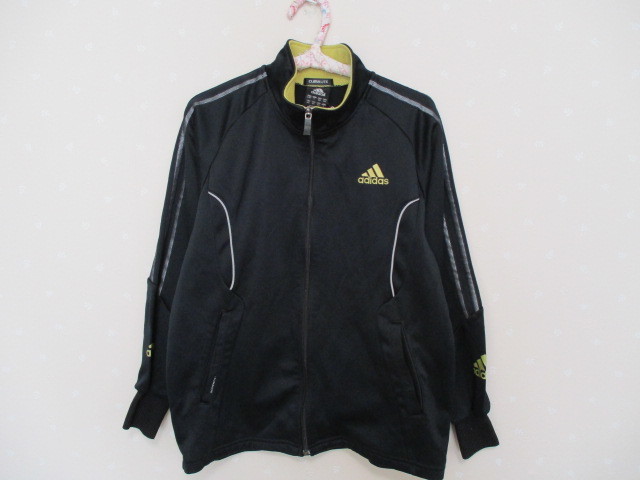 ё アディダス ё ジップアップジャンパー ■140㎝■黒 0313拍卖